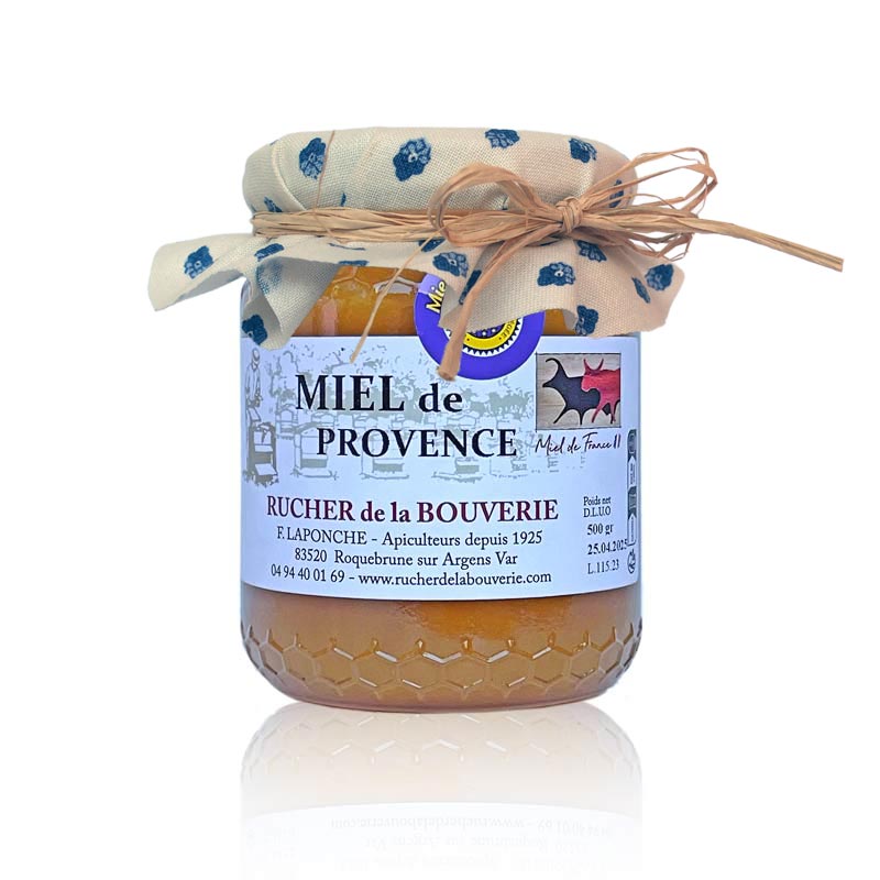 Provence-Honig mit Stoffdekor weiß/blau